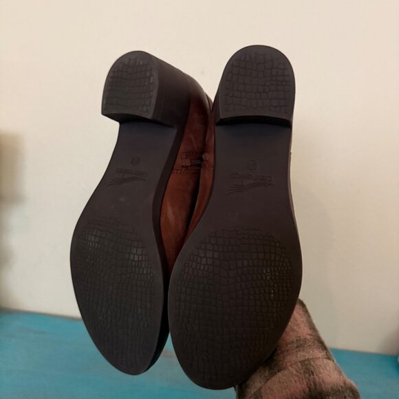 Dansko 'Cagney' Brown Leather/Suede Heeled Booties Sz 41 US 10.5-11 - Picture 8 of 9